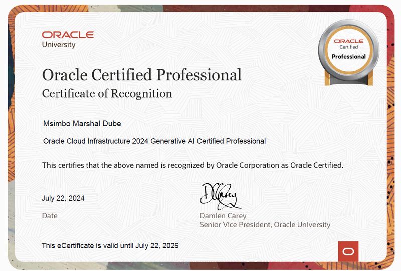 Oracle Generative AI certification